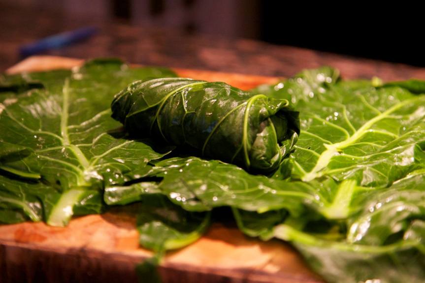 Stuffed Collard Greens with Quinoa and Legumes